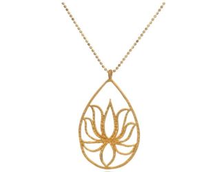 Satya Gold Teardrop Lotus 24" Necklace