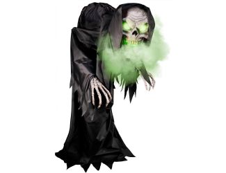 Motion Activated Hunched Skeleton Reaper by Tekky, Premium Talking Halloween Animatronic, Plug-In or