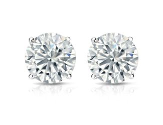 Bright White Round Lab Grown Diamond Prime Stud in Sterling Silver 1.00ct, Color-FG, Clarity-SI2 I1