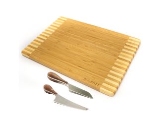 Bamboo 3pc Rectangular Two-Toned Board Set/Aaron Probyn Cheese Knives