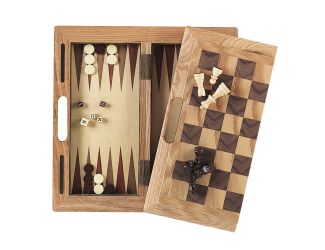 Mainstreet Classics 3-in-1 Wood Game / Chess - Checkers - Backgammon