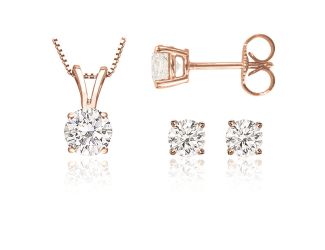 Certified PARIKHS Round Popular Diamond Set 14K Rose Gold 0.35ct IJK Color, I2 Clarity