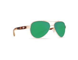 Loreto Sunglasses - (Frame) Rose Gold; (Lens) Green Mirror, 580P