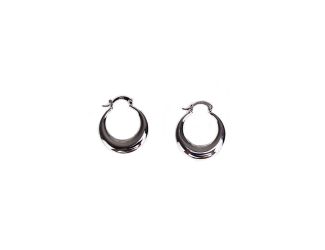 Silver Tone Tapered Hoop Earrings