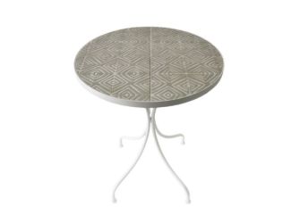Mosaic Art Collection - Peace Lily Accent Table - Gray