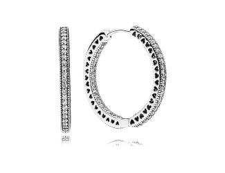 Sparkle and Hearts Hoop Earrings