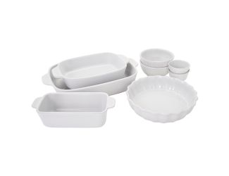8pc Ceramic Mixed Bakeware & Serving Set White