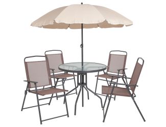 6pc Nantucket Patio Set: Brown