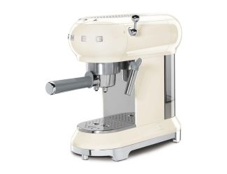50's Retro-Style Espresso Manual Coffee Machine Cream