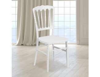 White Resin Stacking Napoleon Chair - Banquet and Event Furniture