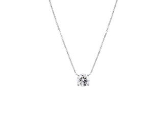 0.5 CT Lab Grown Round Necklace 14K Size 18"