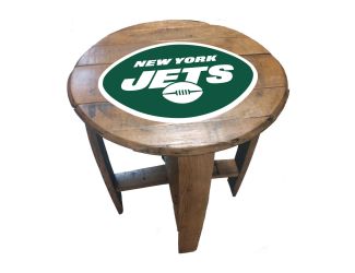 New York Jets Oak Barrel Table