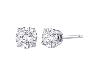 Certified PARIKHS Round Premium Diamond  Stud 14K White Gold 0.65ct IJ Color,SI2 Clarity