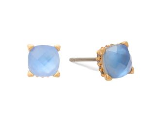 Little Luxuries 6mm Square Studs - Blue/Gold
