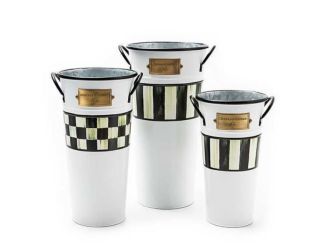 Flower Market Galvanized Flower Buckets, Set of 3