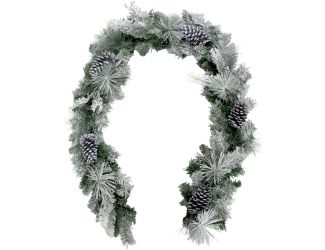 6-Ft. Christmas Snow Flocked Garland with Pinecones