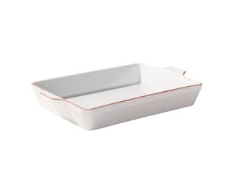 9 x 13 Rectangular Baking Dish, Porcelain - Red Rim