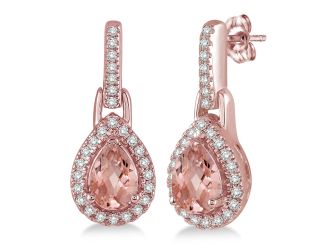 Pear Shaped Morganite Earrings