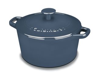 Enameled Cast Iron 3 Qt. Round Covered Casserole-Blue