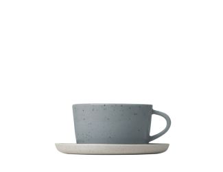 SABLO Ceramic Stoneware Coffee Cups and Saucers - Set of 2
