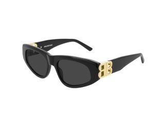 Womens Vintage Oval Sunglasses-Black