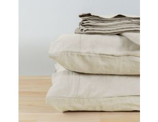 Stonewashed Linen Sheet Sets Queen Oatmeal