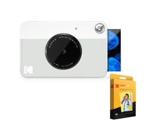 Kodak Printomatic Instant Print Camera - Includes 50-pack Zink 2x3" Photo Paper - Gray
