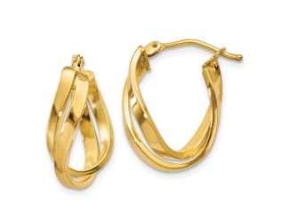 14k Twisted Hoop Earrings