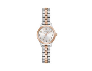 Caravelle Ladies Two Tone Rose and Silver SS Bracelet Watch