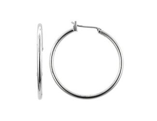 Basic Silvertone Finish Hoop Earrings