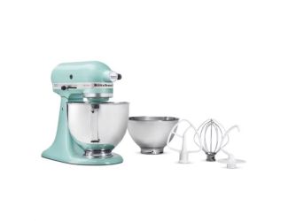 Value Bundle Artisan Series 5 Quart Tilt-Head Stand Mixer in Aqua Sky with additional 3 Quart bowl