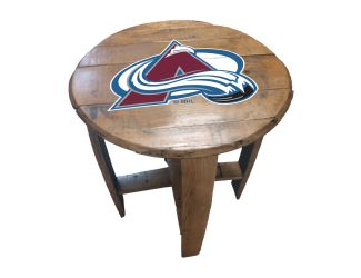 Colorado Avalanche Oak Barrel Table