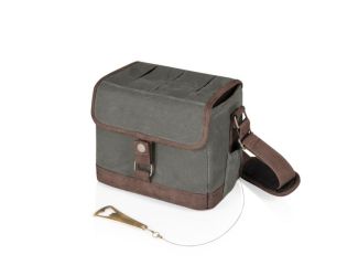 Beer Caddy - Black with Brown Accents