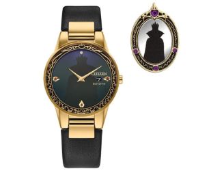 Disney By Citizen Ladies' Disney Evil Queen Black Dial Leather Strap Watch