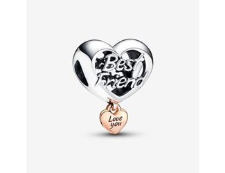 Love You Best Friend Heart Charm