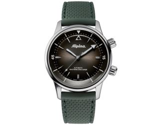 Alpina Mens Automatic Seastrong Rubber Strap Watch, Green dial