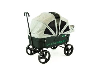 Buggy Wagon w/ Convertible Canopy Black & Gray