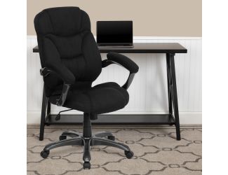 High Back Black MIC Contemporary Executive Swivel Ergonomic Office Chair w/ Arms