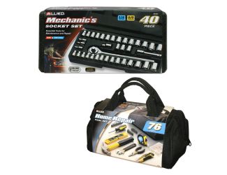 40-Piece Mechanic's Socket Set plus 76-Piece Home Repair Tool Set