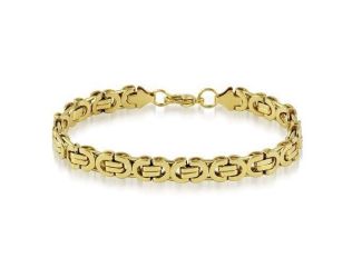 8" Byzantine Link 18k Gold Plated Bracelet