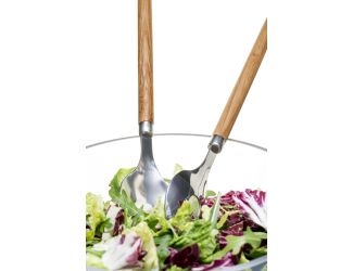 Nature Salad Utensils, Stainless Steel/Oak, Set of 2