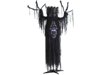 Light-Up Creepy Ghost Tree with White Strobe Effects and Electrical Sounds for Scary Halloween Decor