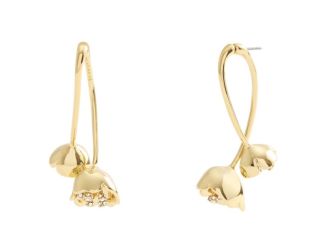 Statement Floral Drop Earrings - Gold