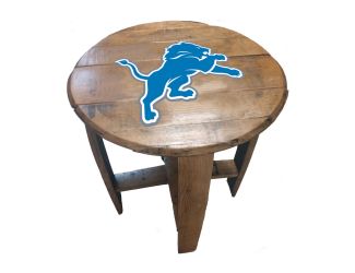 Detroit Lions Oak Barrel Table
