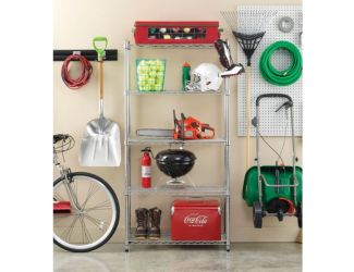 Supreme 5-Tier Shelving with 350 LB Weight Capacity per Shelf, 72-In. H x 36-In. W x 14-In. D, Chrom
