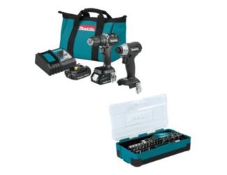 18V LXT Lithium-Ion Sub-Compact Brushless Cordless 2-Piece Combo Kit w/ 47 Pc. Ratchet and Bit Set