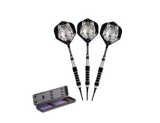 Elkadart Lone Wolf Soft Tip Darts Silver With Black Knurling 16 Grams