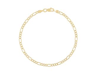 14K Yellow Gold Figaro Chain Bracelet Size 7.25"