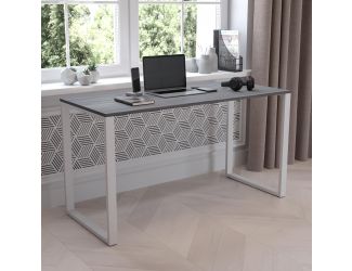 Commercial Grade Industrial Style Office Desk - 55" Length (Rustic Gray)