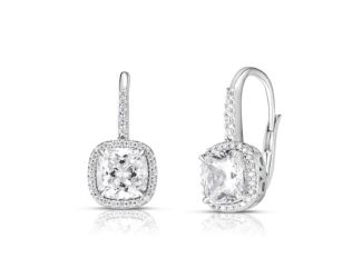 White Topaz and Diamond Earrings